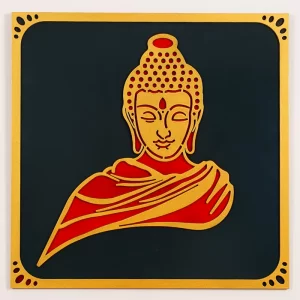 Budha 3D wall art (Red & Gold)