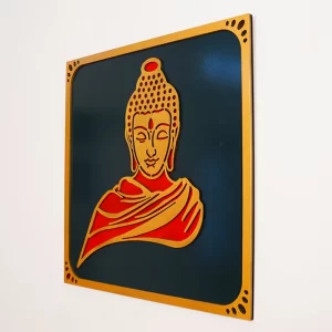 Budha 3D wall art (Red & Gold)