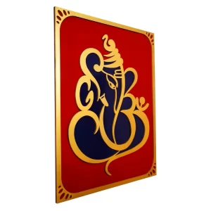 Ganesh 3D Wall Art (Red, Blue & Gold)