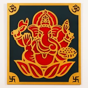 Ganesh 3D wall arts (Red & Gold Medium size)